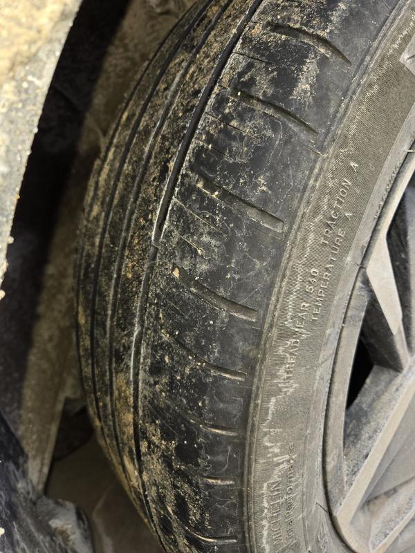 If you look closely you can see the treat wear indicator is close to the tire surface