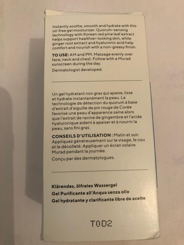 murad clarifying gel moisturizer
