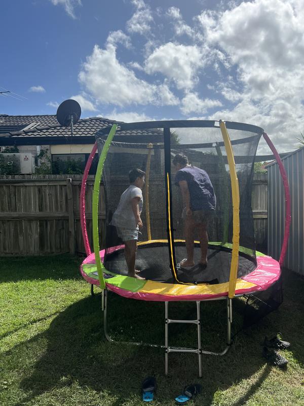 Everfit 8FT Enclosed Trampoline Round Multicoloured MYER