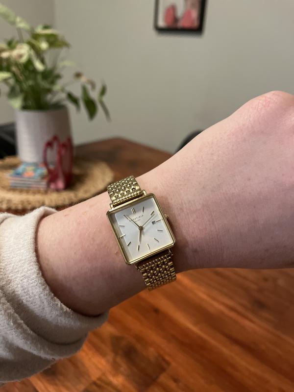 Rosefield The Boxy 26mm Gold Watch QWSG Q09 MYER