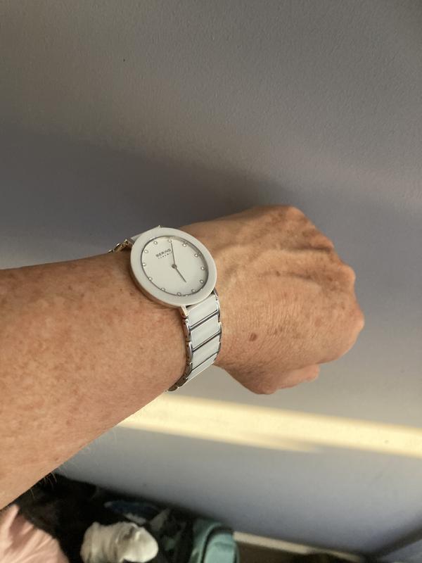 Bering ladies white online ceramic watch