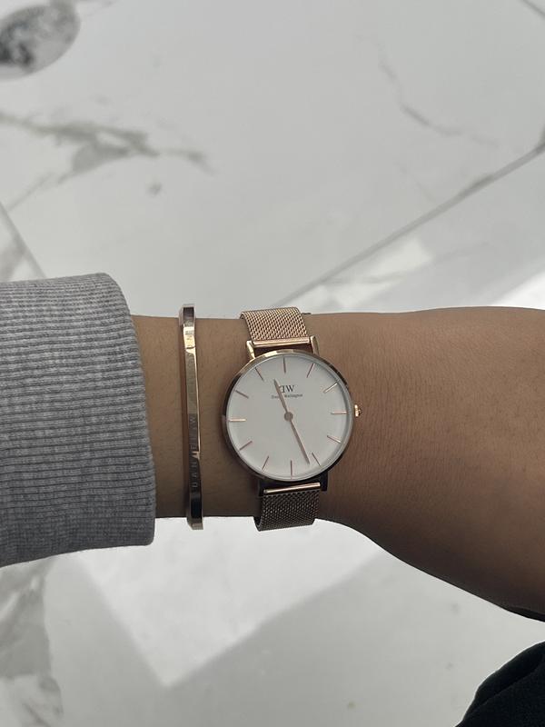 Daniel Wellington Petite Melrose 32mm Stainless Steel Quartz Watch in White Rose Gold MYER