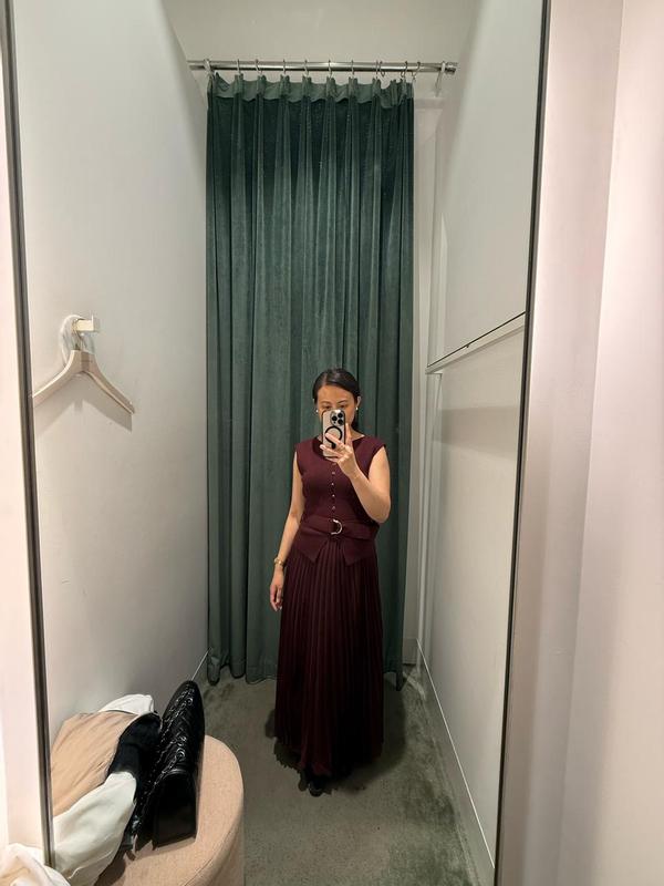 strapless open back dress 80's Purple Pleated Tie Back Long Sleeve Dress – Hamlets Vintage