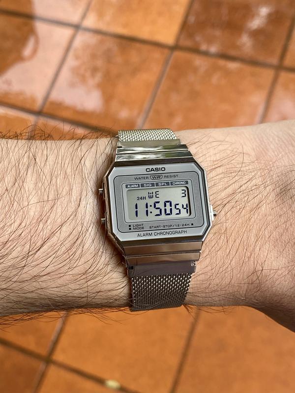 Casio silver digital on sale watch