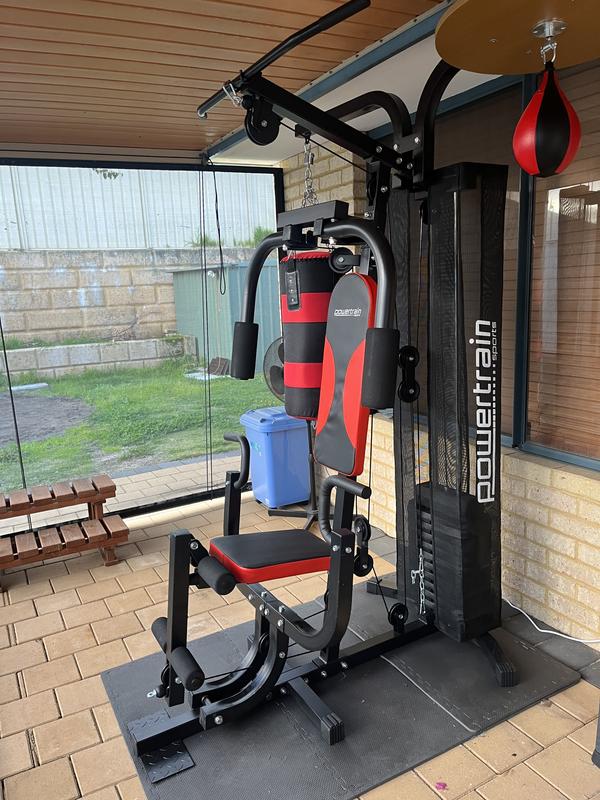 PowerTrain Home Gym Multi Station With Boxing Punching Bag Speed