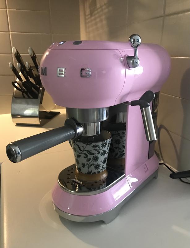 Smeg Pink Espresso Coffee Machine ECF01PKAU