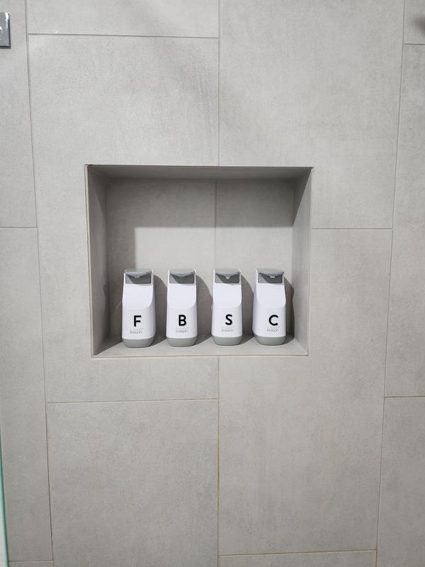 Dispenser Sapone Compatto Joseph Joseph - Design Slim, Grigio/Bianco, Per Bagno Moderno E Minimal - Foto 5