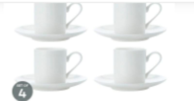 Maxwell & Williams Cashmere Straight Demi Cup 100ml And Saucer Set