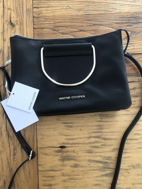 Wayne Cooper Crystal Black Zip Top Crossbody Bag