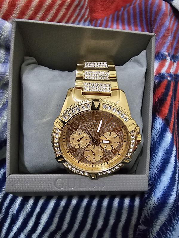 Guess Frontier Gold Stainless Steel Chronograph Watch W0799G2 MYER