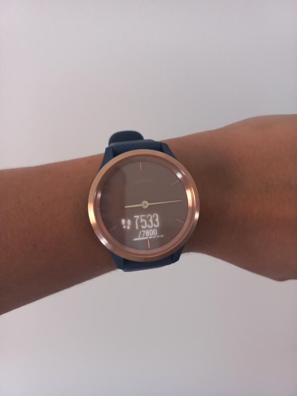 Garmin navy 2024 rose gold