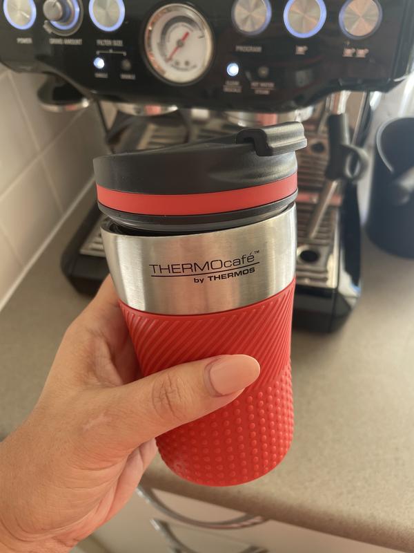 New THERMOS ThermoCafe Vacuum Insulated Travel Cup 200ml Coffee Cup Black  Red