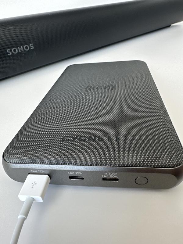 Cygnett ChargeUp Edge 27K USB-C Laptop Power Bank CY3113PBCHE In Black