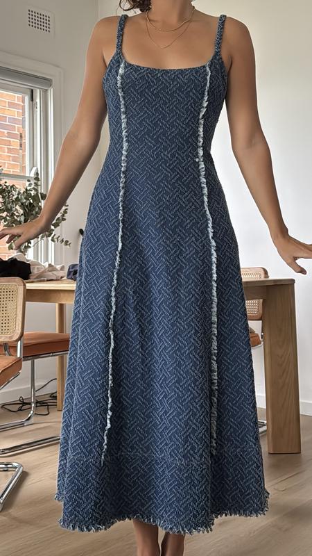 Elliatt Cora Denim Midi Dress in Navy | MYER