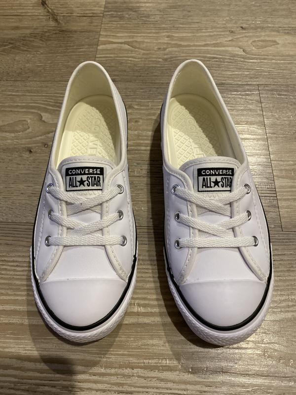 Converse leather ballet discount white