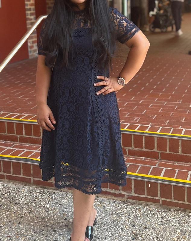 review navy lace dress Alie Street Lila Lace Dress Navy