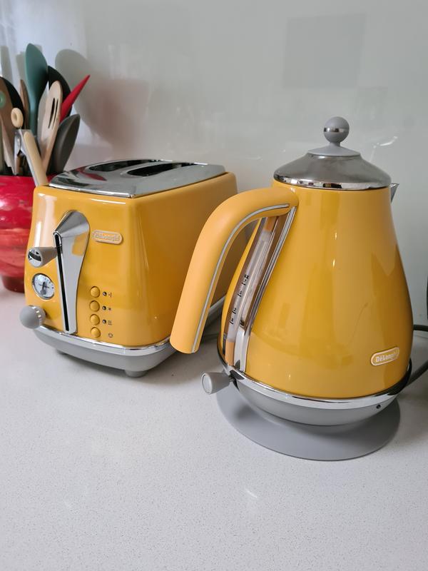 DeLonghi Icona Vintage KBOC 2001 Electric Water Tea Kettle Yellow Retro  Design for sale online