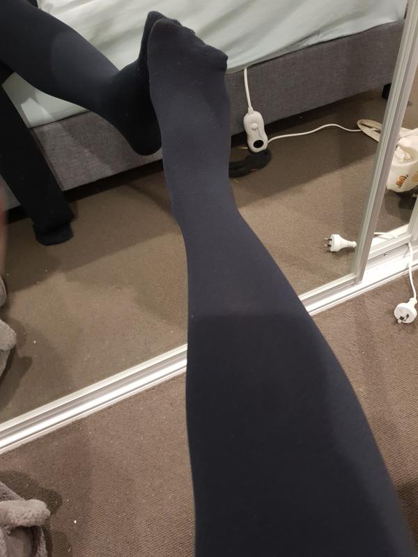 Ambra 200 Denier Velvet Fleece Tights In Black