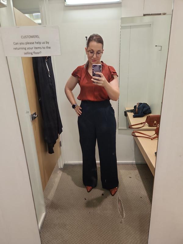 Tokito Recycled Blend High Waisted Wide Leg Pants In Navy