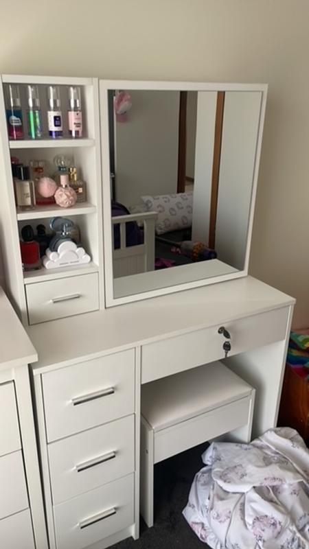 Artiss dressing table stool mirror outlet jewellery cabinet makeup storage drawer white