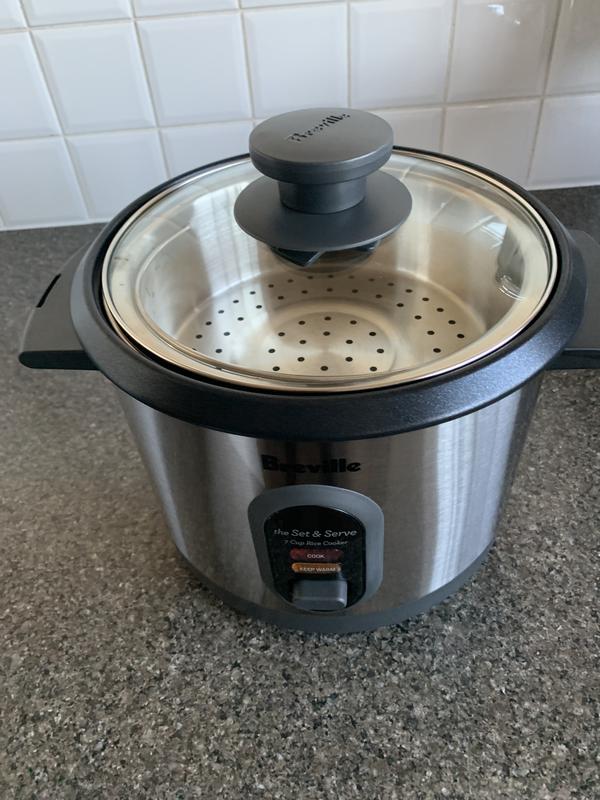 Breville The Set And Serve Rice Cooker In Brushed Stainless Steel