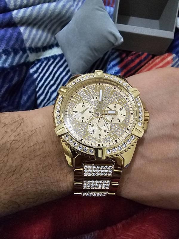 Guess Frontier Gold Stainless Steel Chronograph Watch W0799G2 MYER