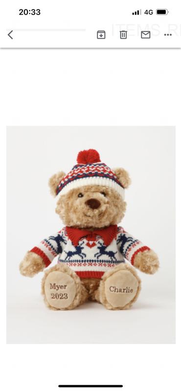 myer christmas bear 2018