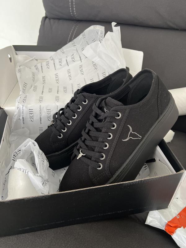 Windsor Smith Ruby Black Lace Up Heeled Sneaker MYER