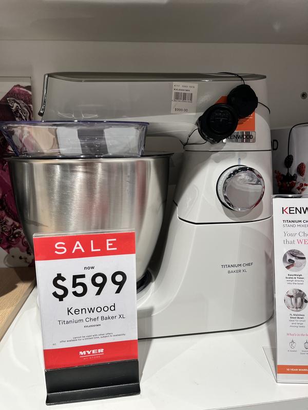 Kenwood Titanium Chef Baker XL Mixer (White) - JB Hi-Fi