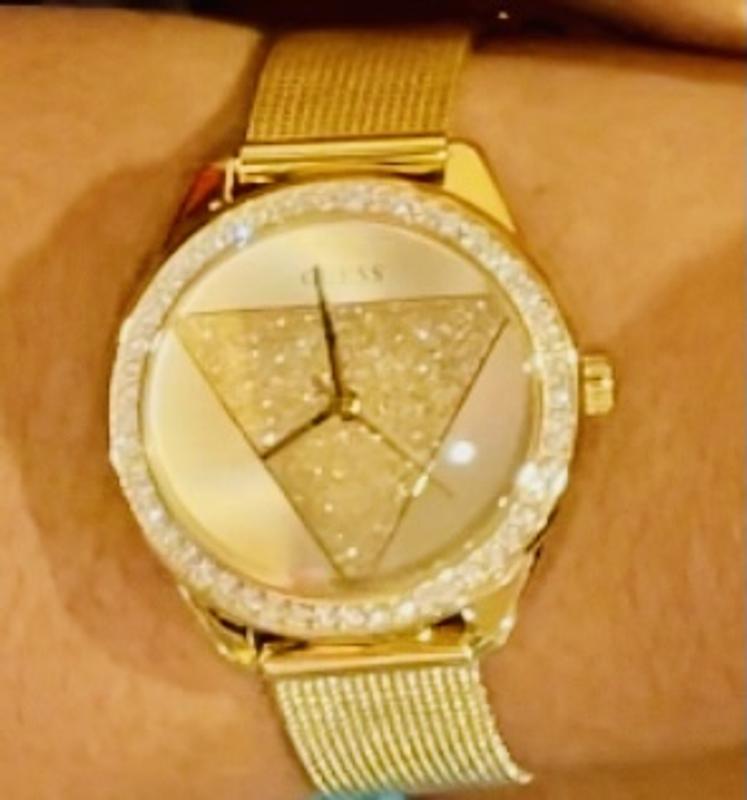 Guess Tri Glitz Gold Stainless Steel Luxury Watch W1142L2 MYER