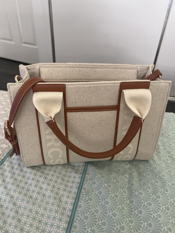 marcs barbados natural beige zip top tote bag