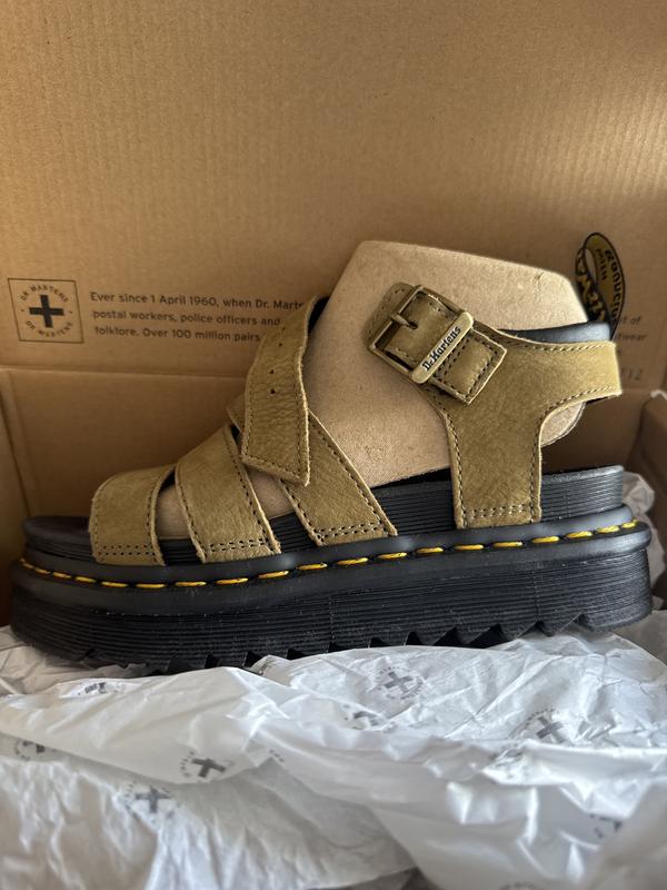 Dr Martens★BLAIRE TUMBLED NUBUCK LEATHER★MUTED OLIVE Dr. Martens Women's Blaire Tumbled Nubuck Leather Sandals