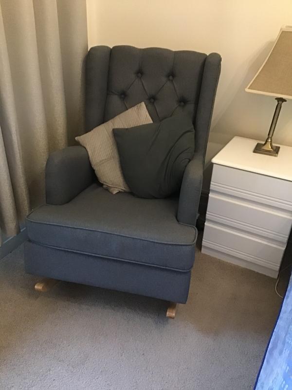 Artiss Fabric Rocking Armchair Grey MYER