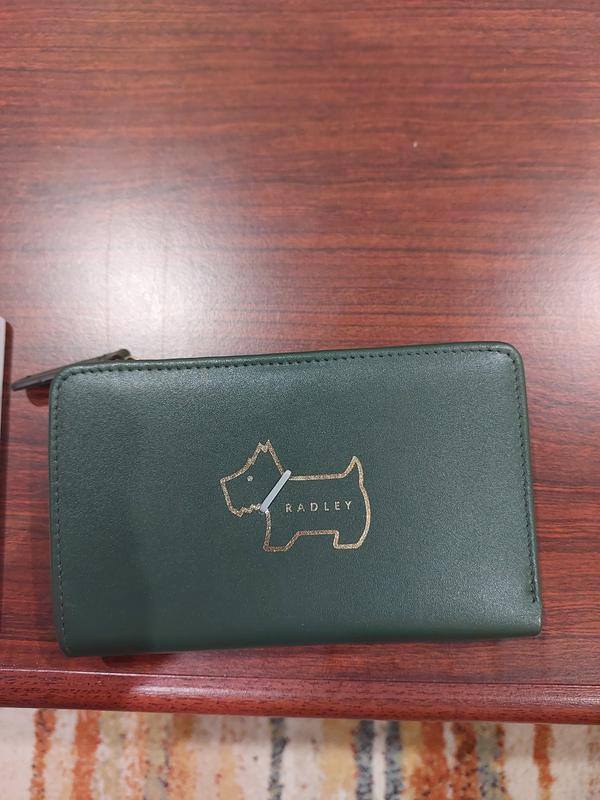 RADLEY London Heritage Dog Outline - Billetera Plegable Mediana, Cerezo Oscuro, Cartera De Cuero Para Mujer