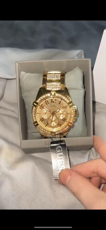 Guess Frontier Gold Stainless Steel Chronograph Watch W0799G2 MYER