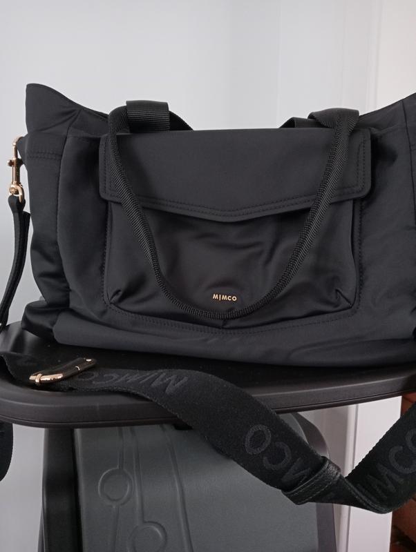 Mimco Mulholland Baby Bag in Black Light Gold | MYER