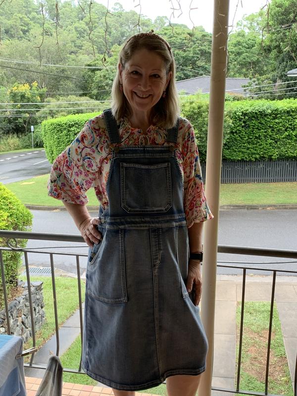 Taking Shape Cotton Blend Pinafore Dress in Light Blue Denim | MYER