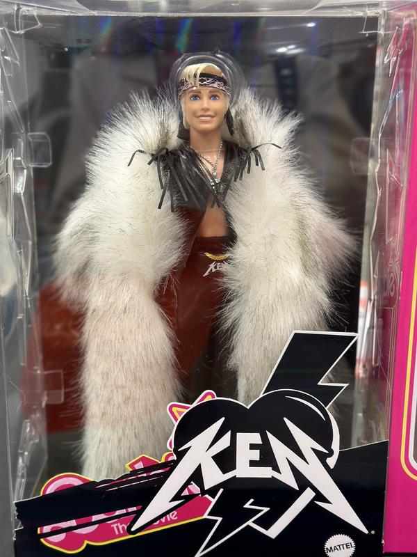 Barbie Ken Doll Wearing Faux Fur Coat And Black Fringe Vest