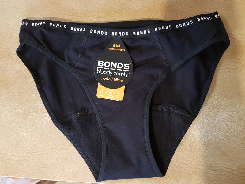 Bonds Bloody Comfy Moderate Period Undies Bikini Brief In Black
