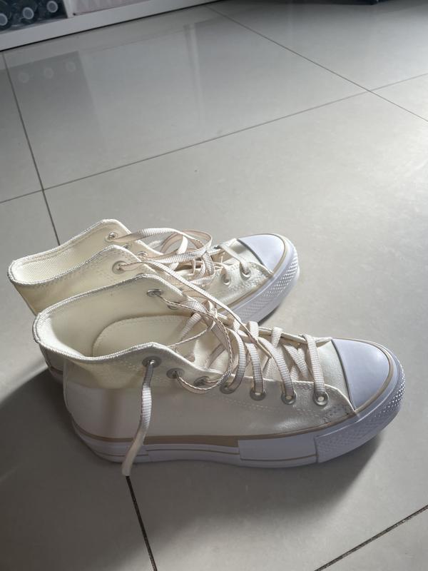 Converse All Star Lift Hi Top Shoe In Cream MYER