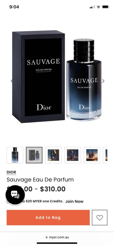 Dior sauvage outlet myer