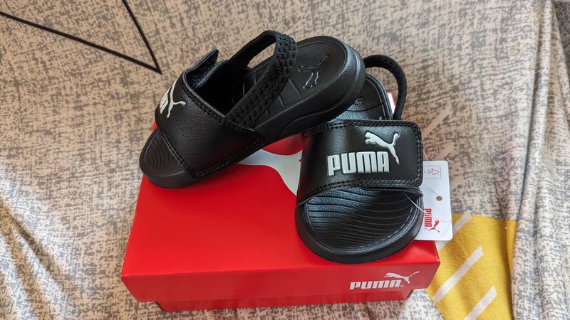 PUMA Popcat 20 Infant Black White Sandals MYER