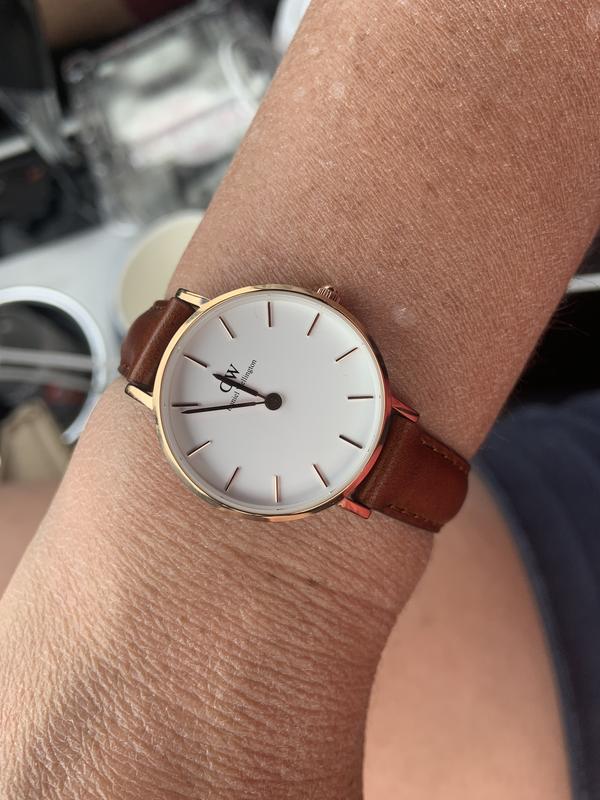 Daniel Wellington Petite St Mawes 28mm Leather Watch In Rose Gold