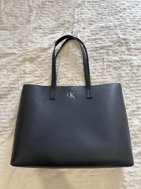 Calvin Klein Minimal Monogram Slim Tote Bag in Black | MYER