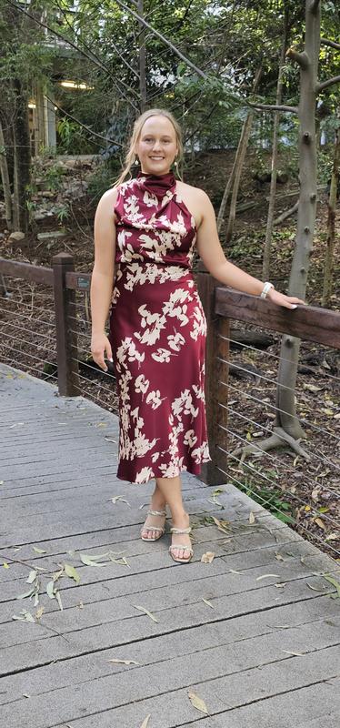 maurices red floral dress Plus Size Red Floral Tiered Mini Dress