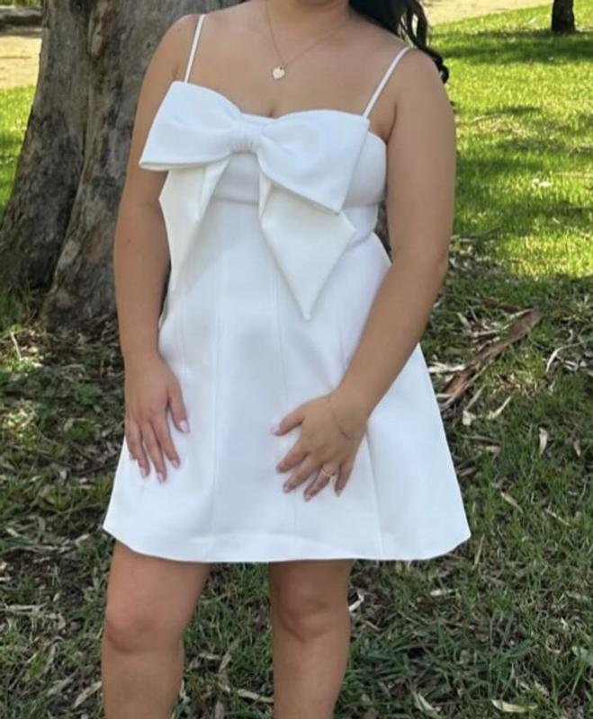 open lace back dress Emory Mini Bow Dress  SANS FAFF