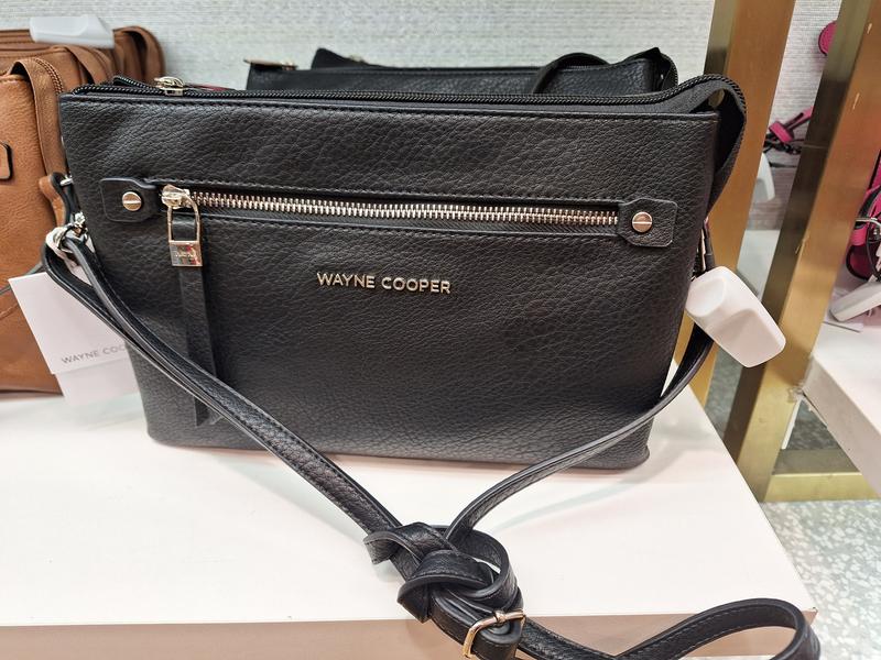 Wayne Cooper Black Multi Gusset Crossbody Bag MYER