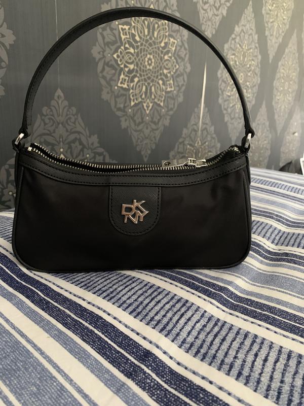 DKNY Carol Black/Silver Baguette Shoulder Bag