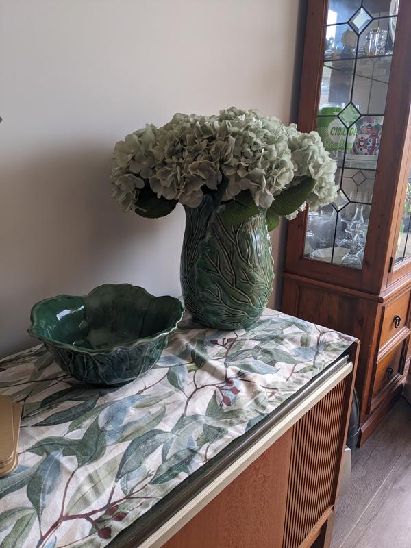 Heritage Ivy Ceramic Cabbage Vase 30cm in Green | MYER