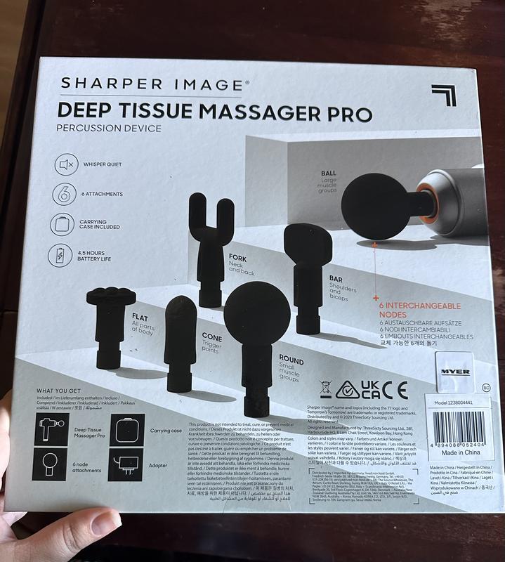 Sharper Image Deep Tissue Percussion PRO Massage Gun With Case In